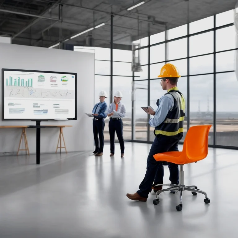 Facilitator reviewing a competency roadmap with an oil and gas professional