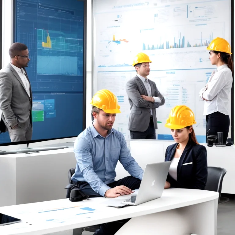 Experienced oil and gas manager mentoring a team in a field operations control room